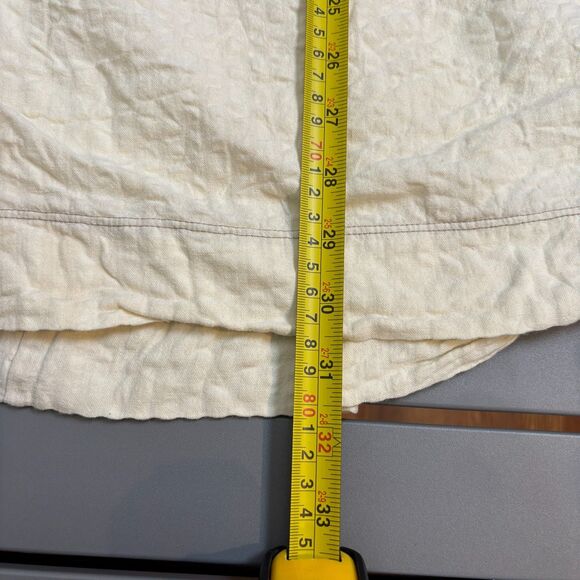 Urban Outfitters Serendipity Linen Babydoll Dress Womens S Cream Smocked V Neck - Picture 6 of 10